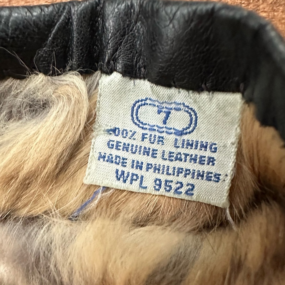 Vintage Classic 100% Fur Lining Genuine Leather Black Gloves - Picture 10 of 12